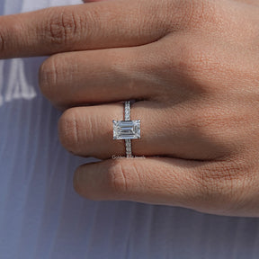 Close View Of Lab Diamond Hidden Halo Ring

