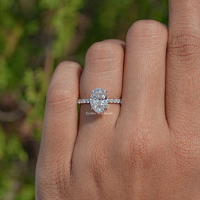 Top View Of Lab Diamond Cushion Accent Ring
