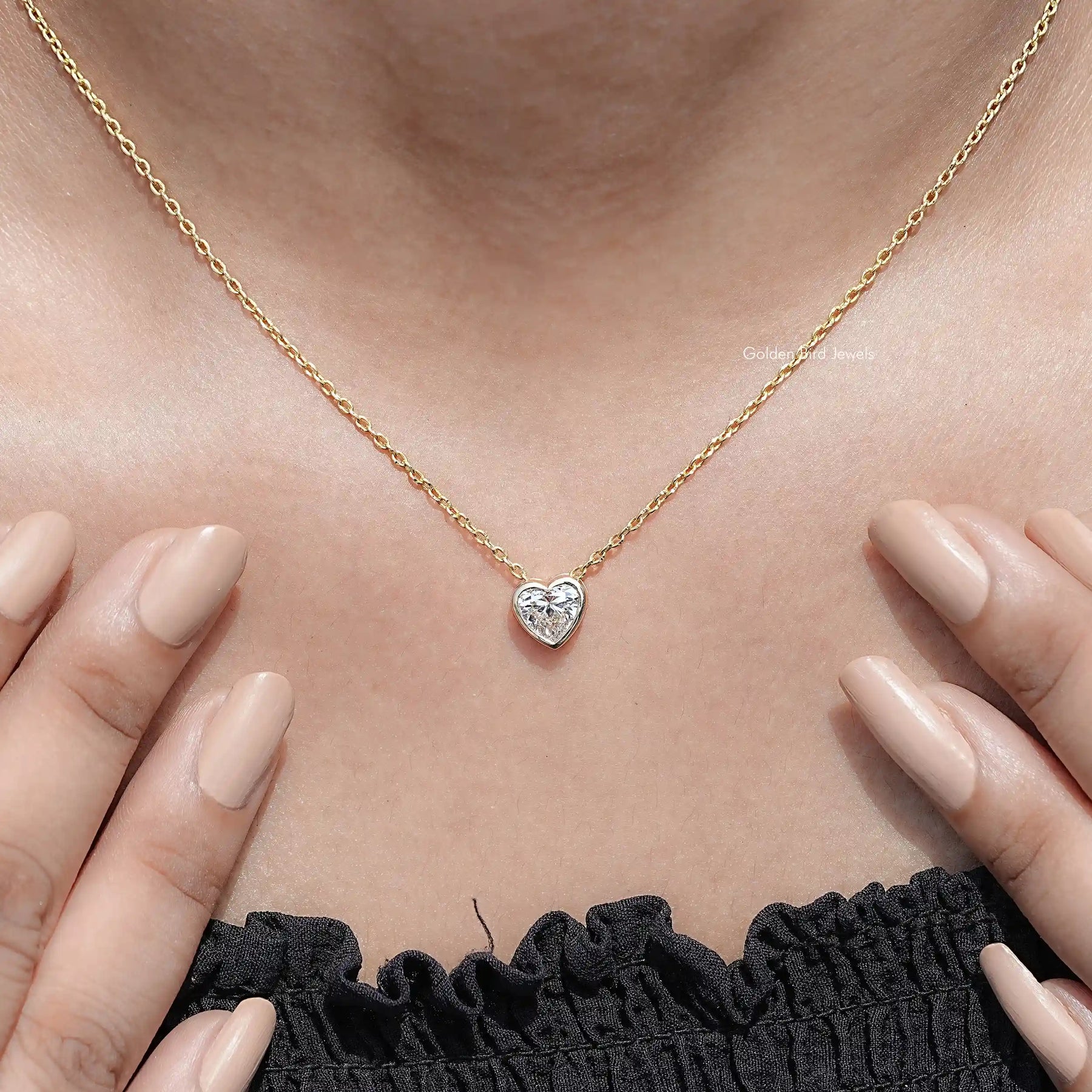 Heart Shaped Lab Diamond Solitaire Pendant
