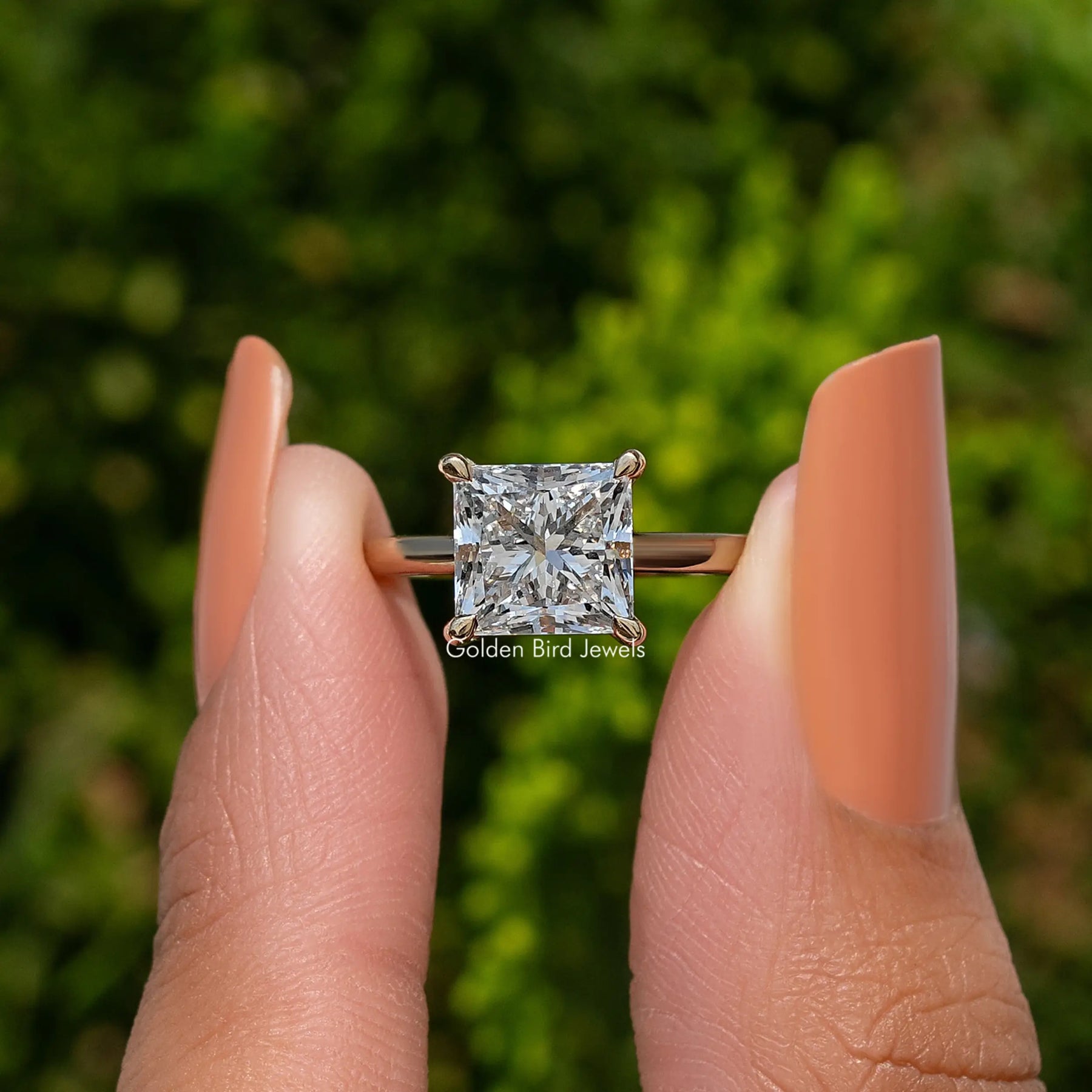 Lab Grown Princess Cut Diamond Solitaire Ring