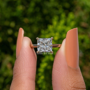 Lab Grown Princess Cut Diamond Solitaire Ring