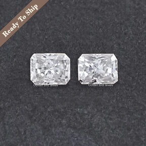 Front View of Radiant Cut Loose Moissanite Pair