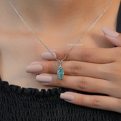 Marquise Cut Moissanite Solitaire Pendant