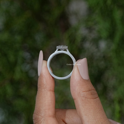 Dutch Marquise Moissanite Bezel Set Bridal Ring Set