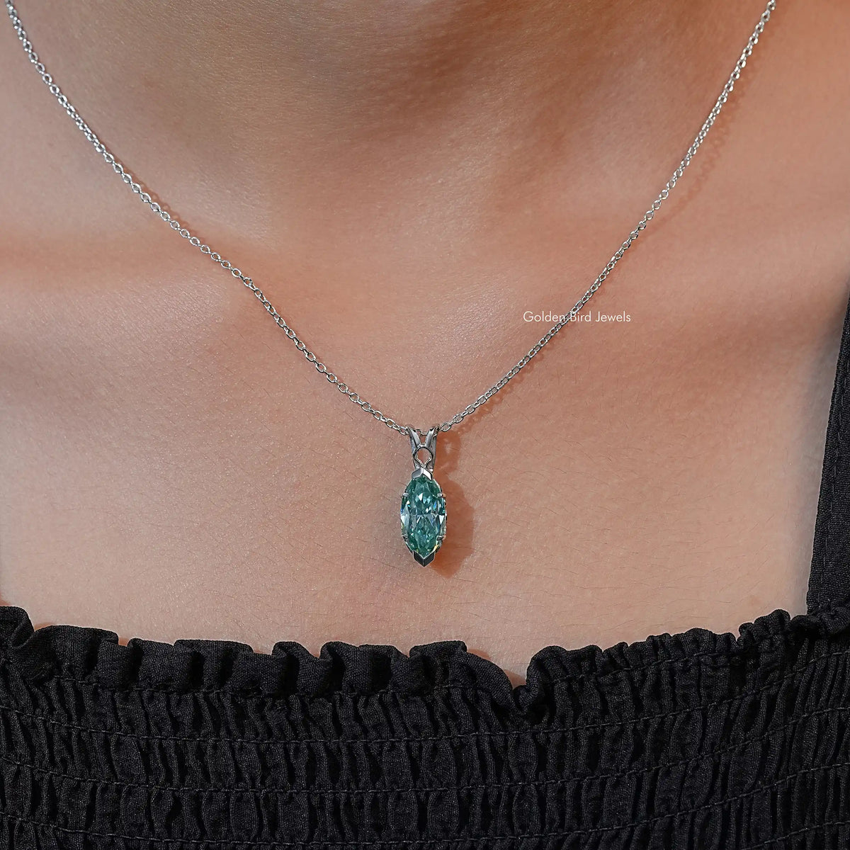 Marquise Cut Moissanite Solitaire Pendant