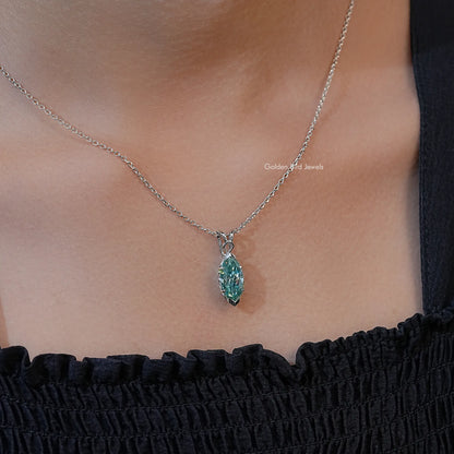 Marquise Cut Moissanite Solitaire Pendant