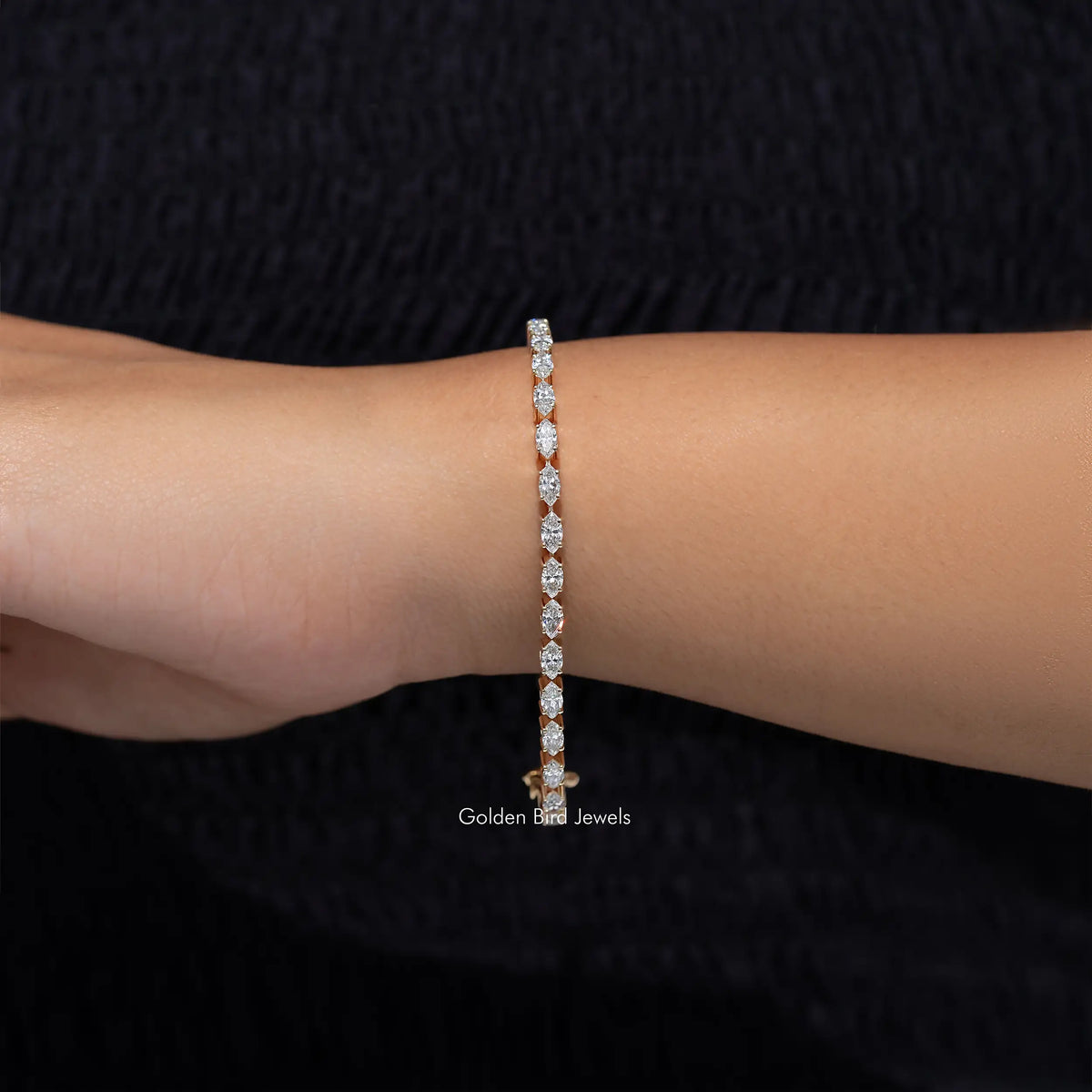 Lab Grown Diamond Marquise Tennis Bracelet