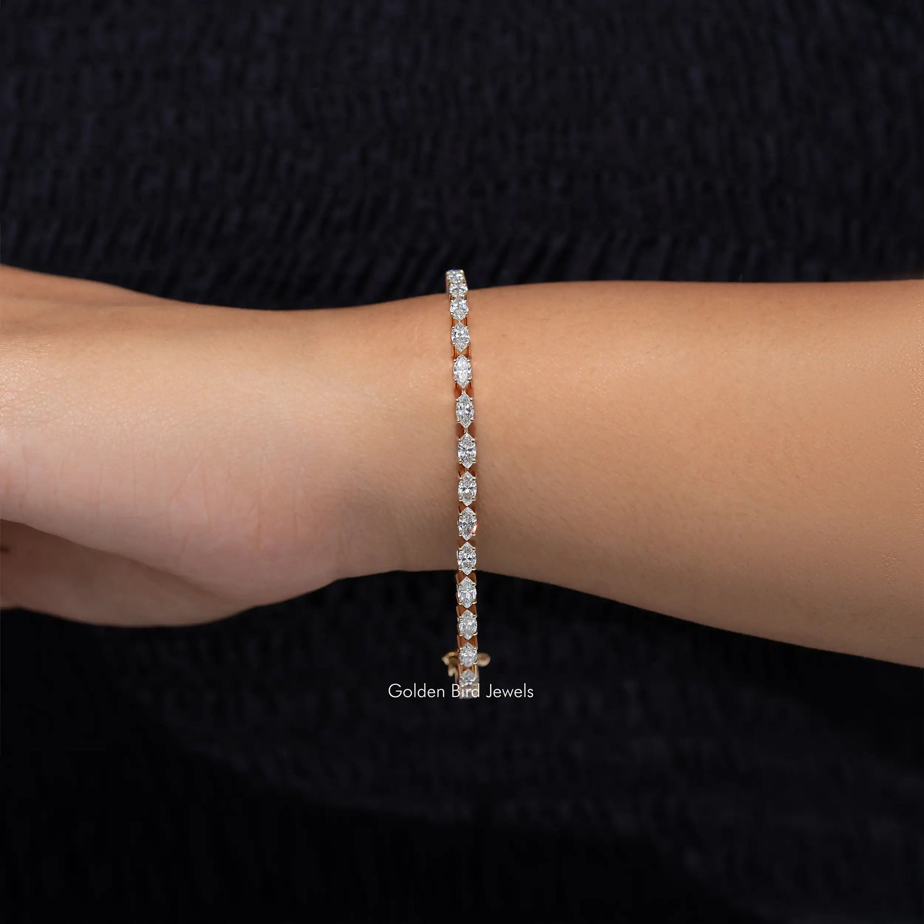 Lab Grown Diamond Marquise Tennis Bracelet