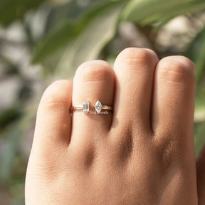 Top View Of Marquise And Emerald Diamond Ring 