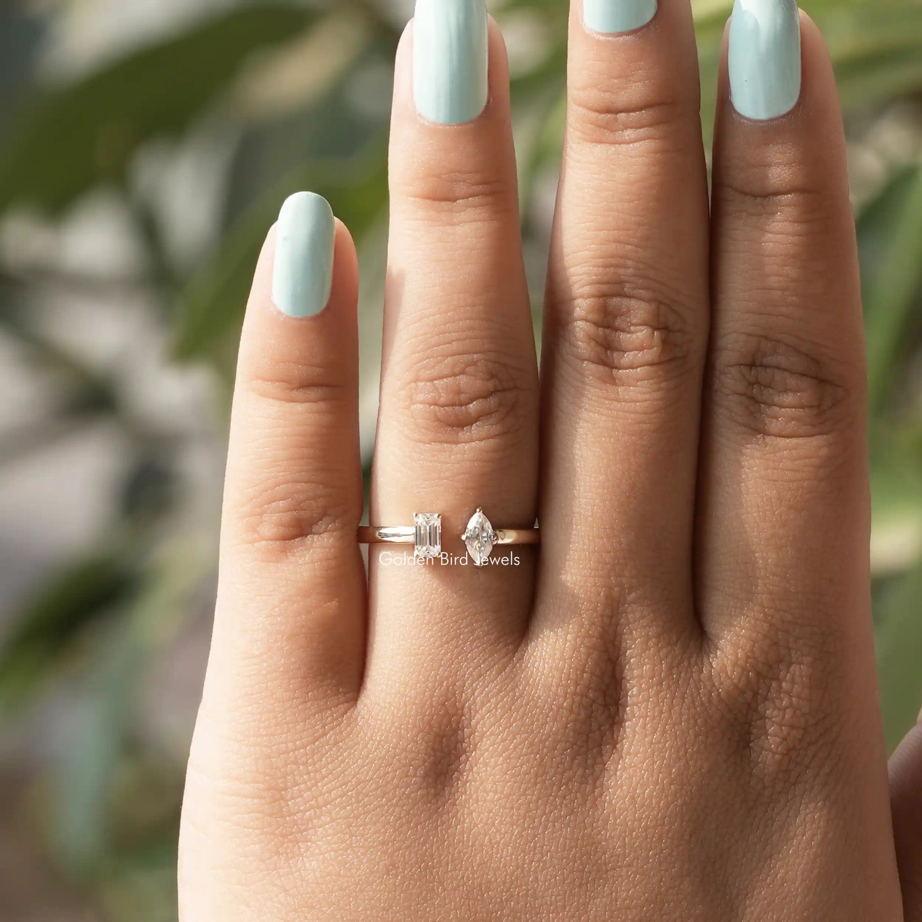 Back View Of Lab Diamond Toi Et Moi Ring