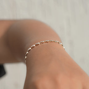 Side View Of East West Lab Diamond Tennis Bracelet
