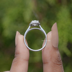 Back View Of Lab Diamond Halo Engagement Ring
