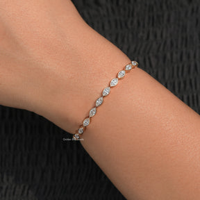 Close View Of Marquise Lab Diamond Bracelet 
