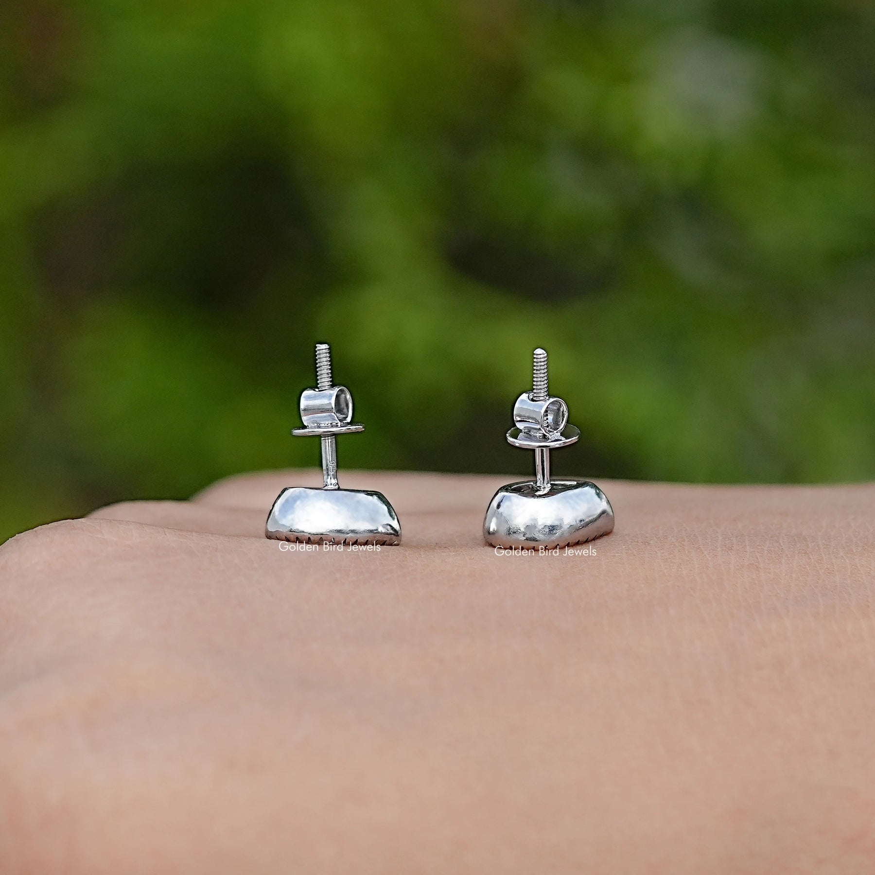 Back View Of Lab Diamond Bezel Studs
