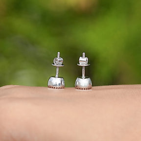 Back View Of Lab Diamond Stud Earrings