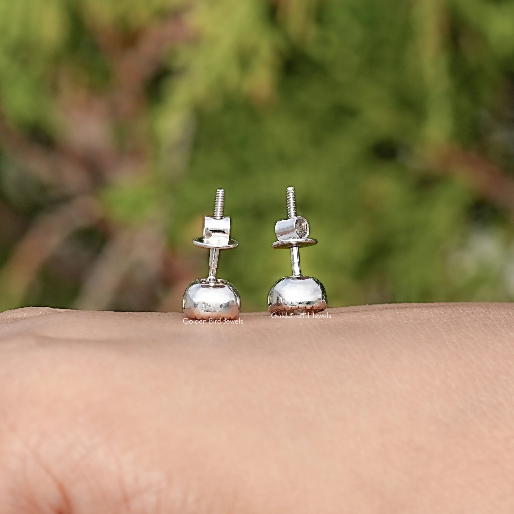 Back View Of Lab Diamond Stud Earrings