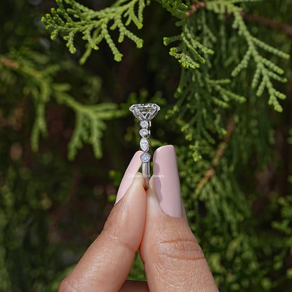 Oval Cut Moissanite Gemstone Engagement Ring