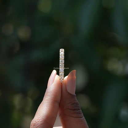 [Moissanite Asscher Cut Eternity Band]-[Golden Bird Jewels]