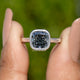 Front View of Bezel Set Square Cushion Moissanite Solitaire Ring
