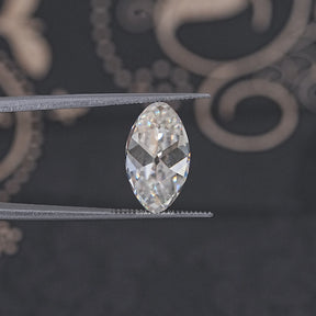 Back View Of Old Mine Moval Loose Moissanite Stone