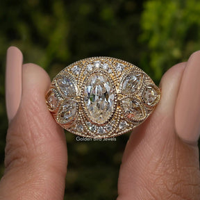 Moval Old Mine Cut Vintage Engagement Ring