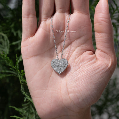 Heart Shape Cluster Diamond Pendant Necklace