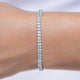 Close up View of Emerald Cut Lab Diamond Tennis Bracelet