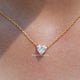 Close Up View of Heart Shaped Lab Grown Diamond Pendant Necklace