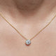 Front View of Old European Cut Round Lab Diamond Pendant
