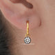 Old European Cut Round Moissanite Dangle Earrings