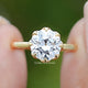 Front view of Old European Cut Round Moissanite Ring