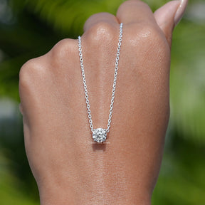[Lab Grown Round Cut Diamond Pendant]-[Golden Bird Jewels]