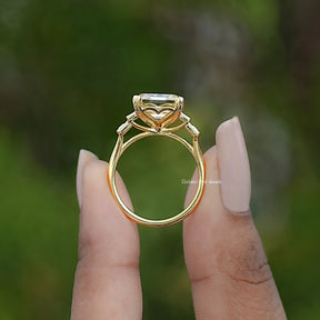 Back view of Asscher Cut Solitaire Engagement Ring in secure setting