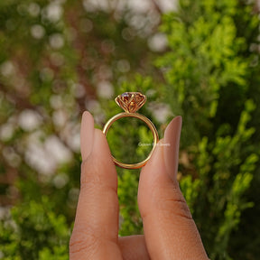 Old Mine Cushion Cut Decorative Moissanite Prong Set Ring