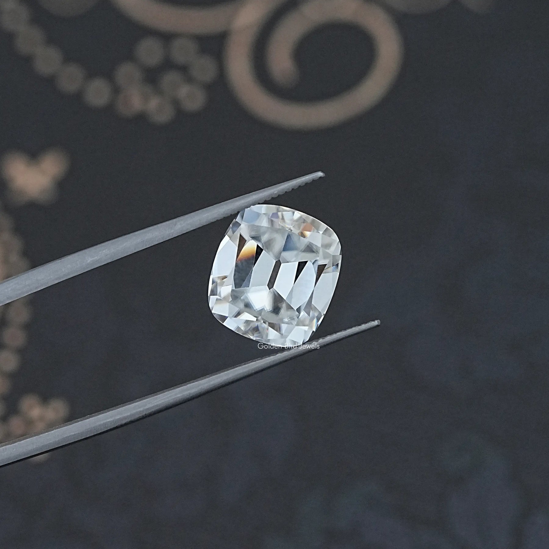 Cushion Cut Loose moissanite in white tone 
