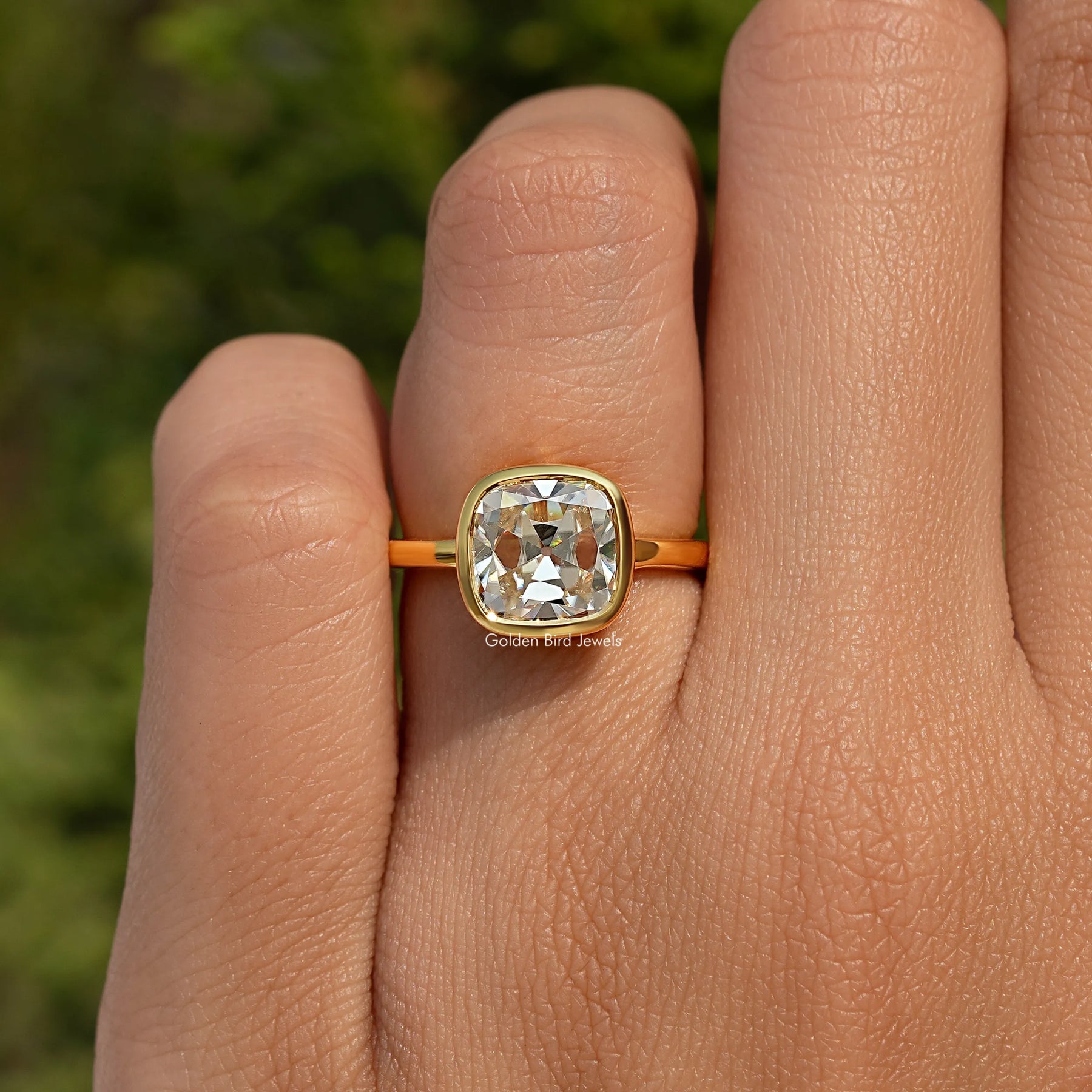 Bezel Set Moissanite Solitaire Ring