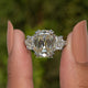 Old Mine Cushion Moissanite Three Stone Ring
