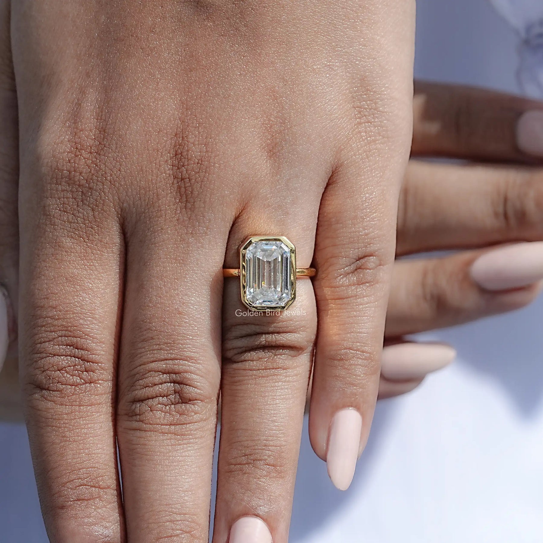 Detailed View Of Old Mine Emerald Cut Ring