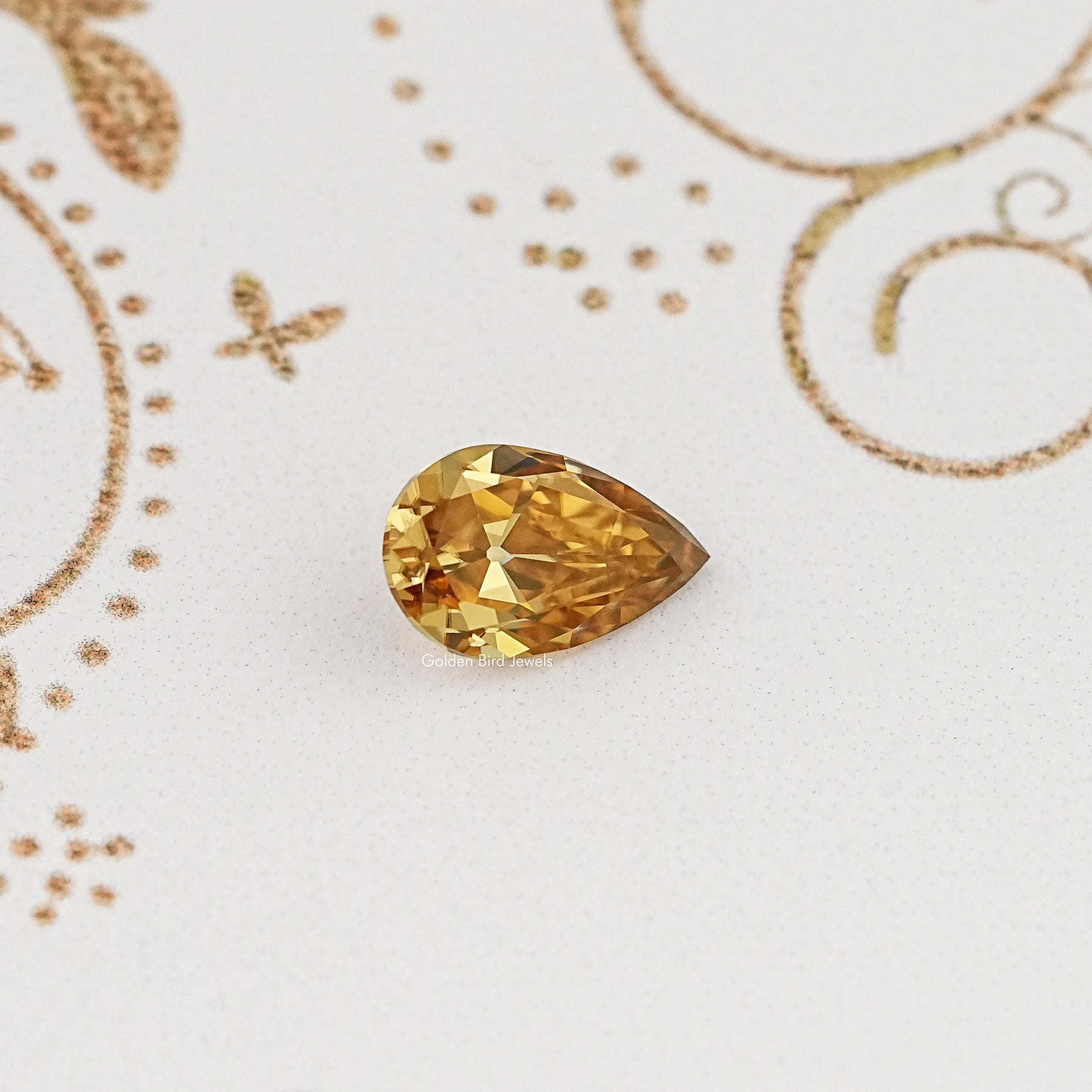 Top View of Old Mine Pear Cut Loose Moissanite Stone
