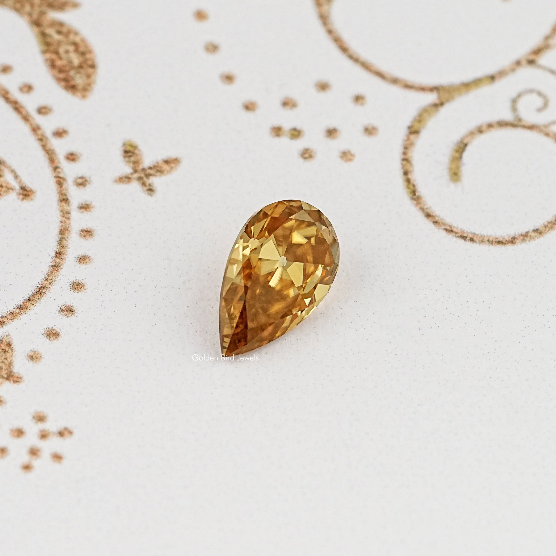 Front View Of Old Mine Pear Cut Loose Moissanite Stone