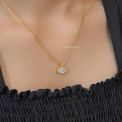 Oval Cut Lab Diamond Solitaire Pendant