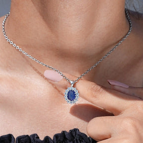 View of diamond pendant for women