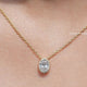 Front View of Oval Cut Lab Diamond Bezel Set Solitaire Pendant