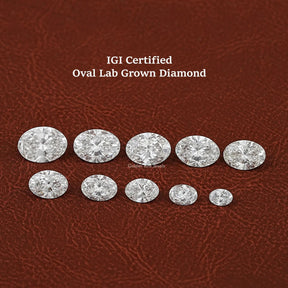 Front View Of Oval Cut Lab Grown Loose Diamond In White