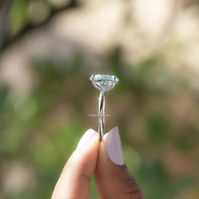 Side View Of Oval Cut Moissanite Engagement Ring
