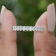 Oval Moissanite Half Eternity Stacking Band