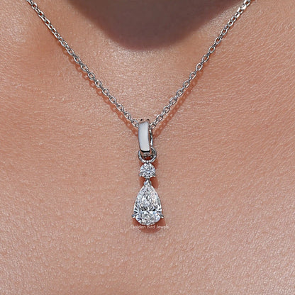 Pear & Round Cut Lab Grown Diamond Pendant