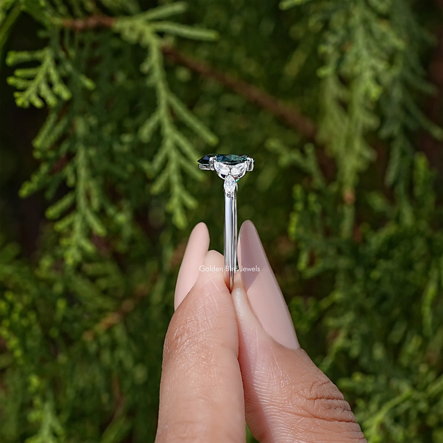 Pear Gemstone Moissanite Engagement Ring