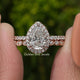 Pear Shaped Moissanite Halo Accent Bridal Set