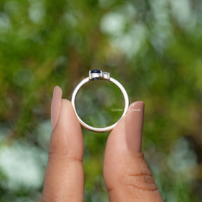 Back View Of Pear Cut Gemstone Toi Et Moi Ring
